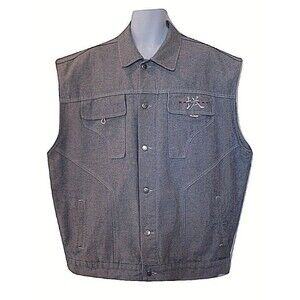 Ballers Urban Gear Vintage Mens 3XL Embroidered Jean Vest Made In USA Size 3XL
